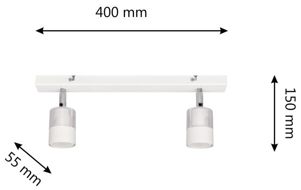 LED Bodové svietidlo TUBSSON 2xGU10/4,8W/230V biela/lesklý chróm