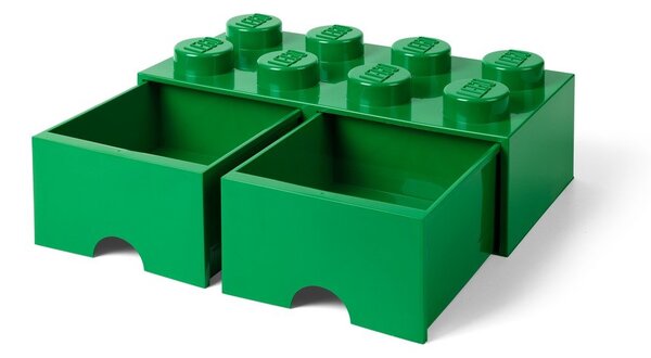 Zelený úložný box s dvoma zásuvkami LEGO®