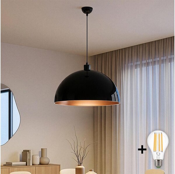 Brilagi - LED Luster na lanku METALO 1xE27/40W/230V pr. 60 cm čierna/medená