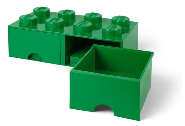 Zelený úložný box s dvoma zásuvkami LEGO®