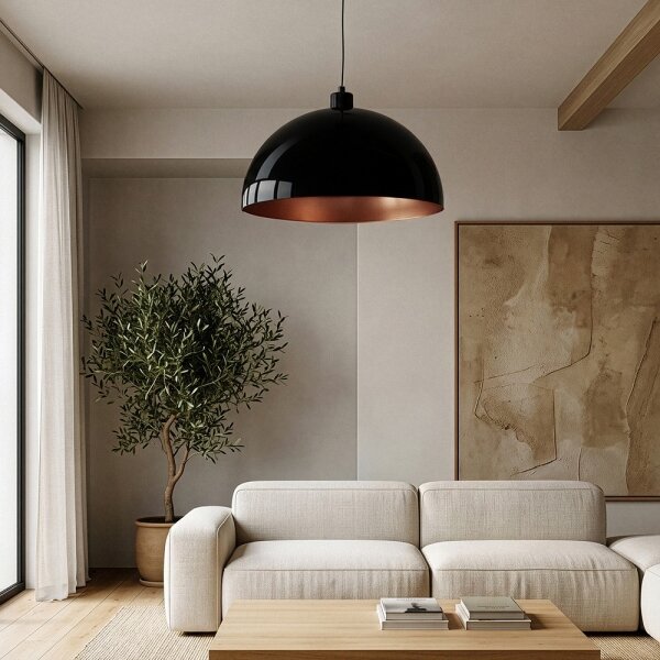 Brilagi - LED Luster na lanku METALO 1xE27/40W/230V pr. 60 cm čierna/medená