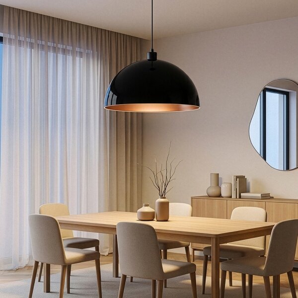 Brilagi - LED Luster na lanku METALO 1xE27/40W/230V pr. 60 cm čierna/medená