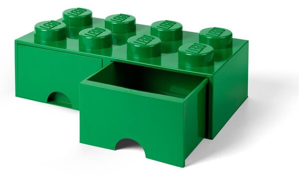 Zelený úložný box s dvoma zásuvkami LEGO®