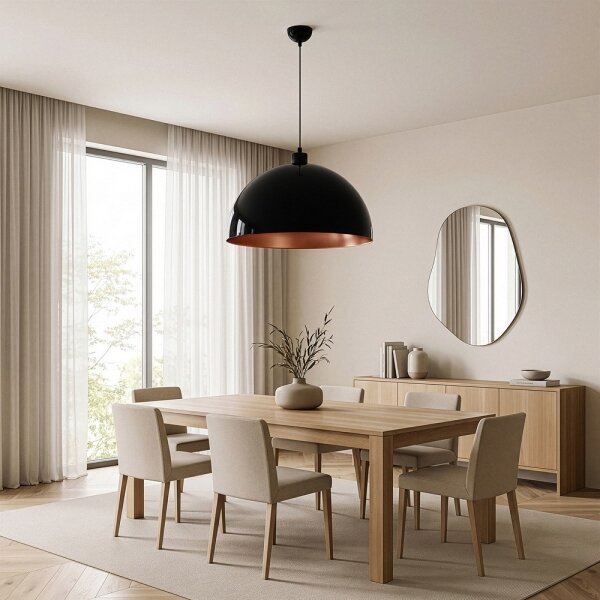 Brilagi - LED Luster na lanku METALO 1xE27/40W/230V pr. 60 cm čierna/medená