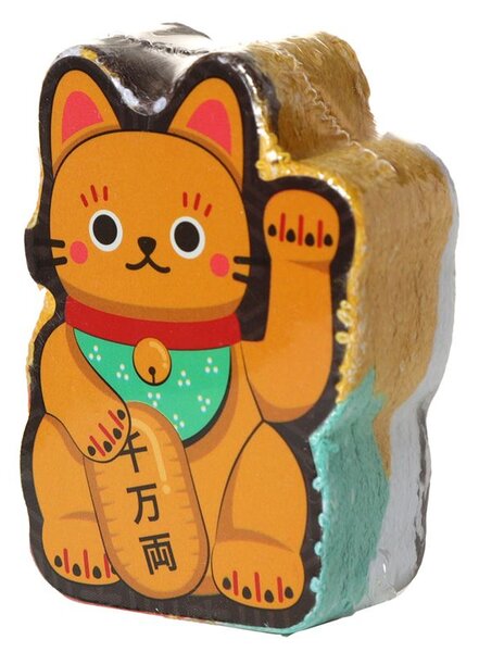 Stlačený cestovný uterák v tablete s mačkou Maneki Neko Farba: čierná