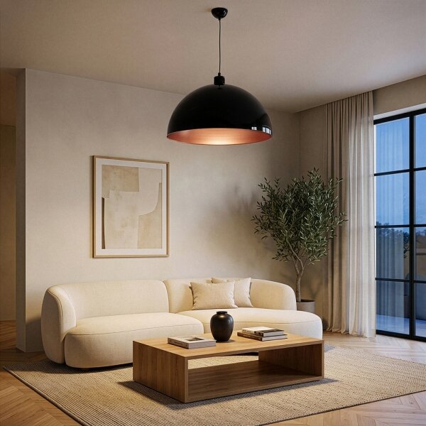 Brilagi - LED Luster na lanku METALO 1xE27/40W/230V pr. 60 cm čierna/medená
