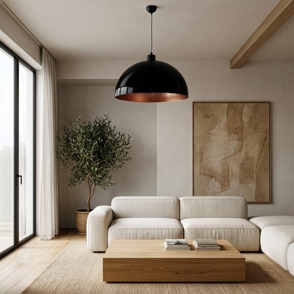 Brilagi - LED Luster na lanku METALO 1xE27/40W/230V pr. 60 cm čierna/medená