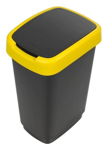 Čierne odpadkové koše v súprave 3 ks na triedený odpad z recyklovaného plastu 25 l Twist – Rotho