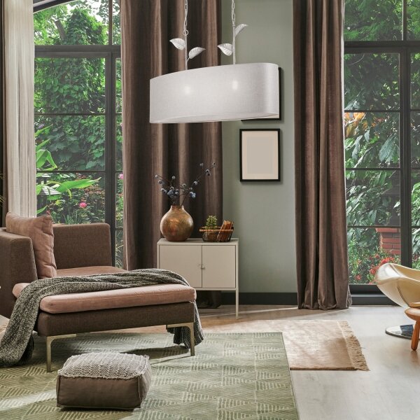 Luster na reťazi NOEMI 2xE27/60W/230V strieborná/biela patina