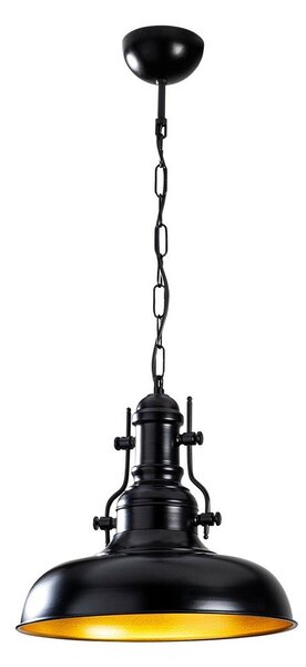 Čierne závesné svietidlo s kovovým tienidlom ø 32 cm Detroit – Opviq lights