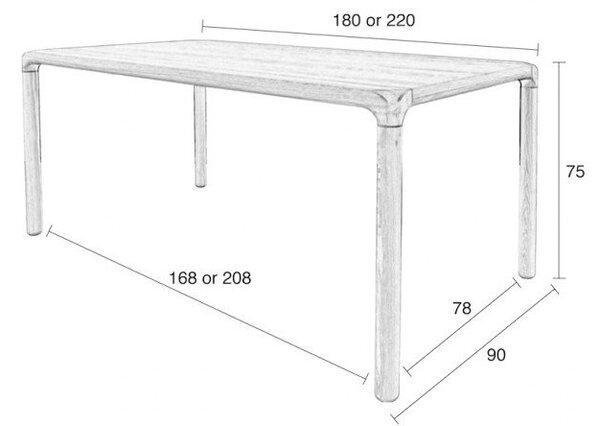Jedálenský stôl 90x220 cm Storm – Zuiver