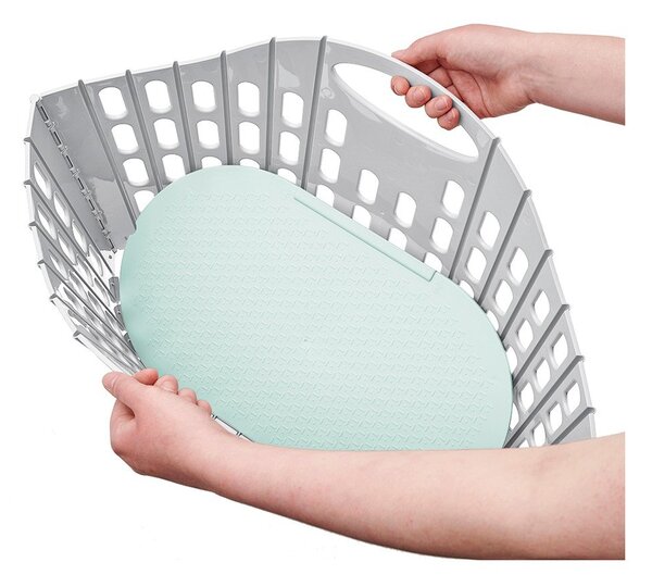 Sivo-zelený skladací kôš na bielizeň Addis Flat Folding Laundry Basket