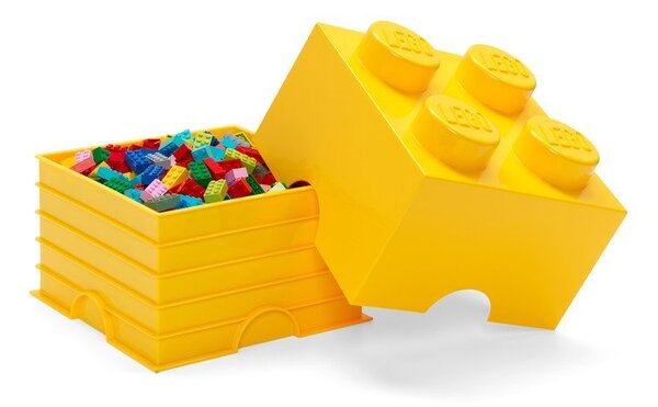 Žltý úložný box štvorec LEGO®