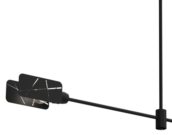 Luster na tyči ASTRA 2xE27/60W/230V čierna