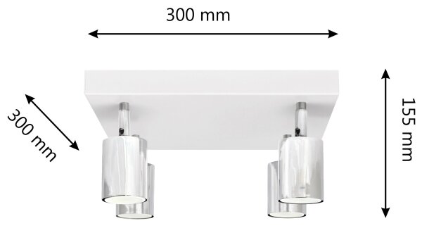 LED Bodové svietidlo TUNE 4xGU10/4,8W/230V matný chróm/biela