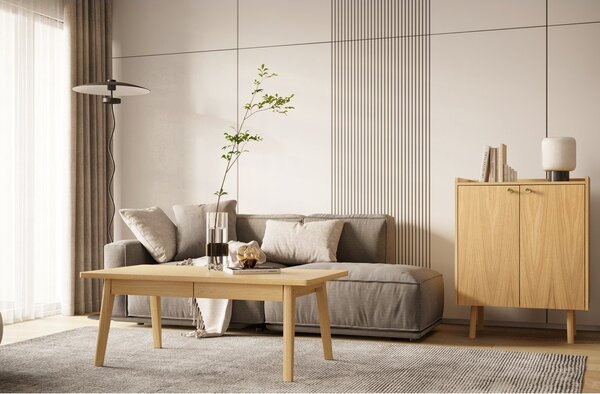 Konferenčný stolík v dekore duba v prírodnej farbe 60x120 cm Nice – Woodman