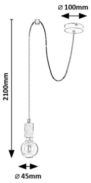 Rabalux 72071 - Luster na lanku DOLLIEN 1xE27/60W/230V buk