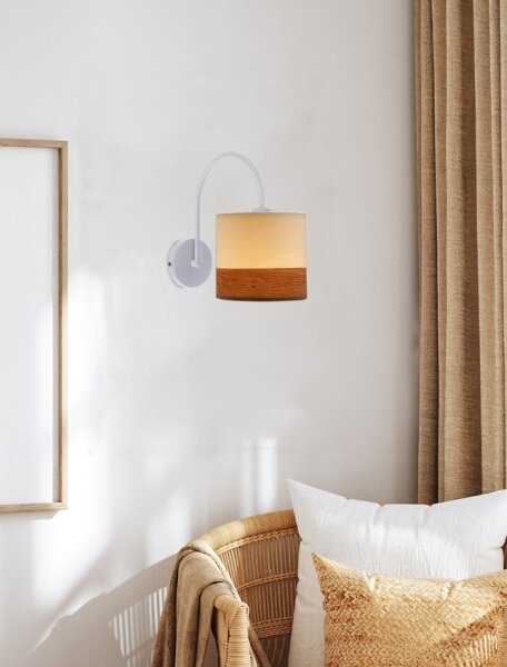 Nástenná lampa BIANCO 1xE27/40W/230V biela/hnedá
