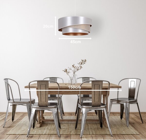 Duolla - Luster na lanku KOBO 1xE27/15W/230V pr. 45 cm strieborná/zlatá