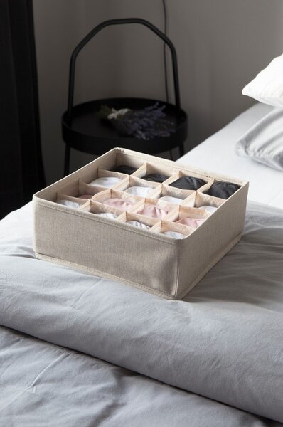 Béžový organizér do zásuvky s 16 priehradkami Bigso Box of Sweden Drawer