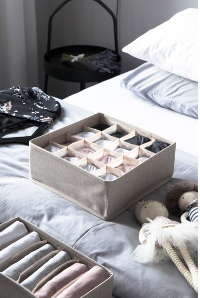 Béžový organizér do zásuvky s 16 priehradkami Bigso Box of Sweden Drawer