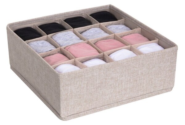 Béžový organizér do zásuvky s 16 priehradkami Bigso Box of Sweden Drawer