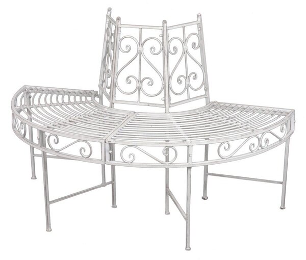 Biela kovová záhradná lavica Varda – Garden Pleasure