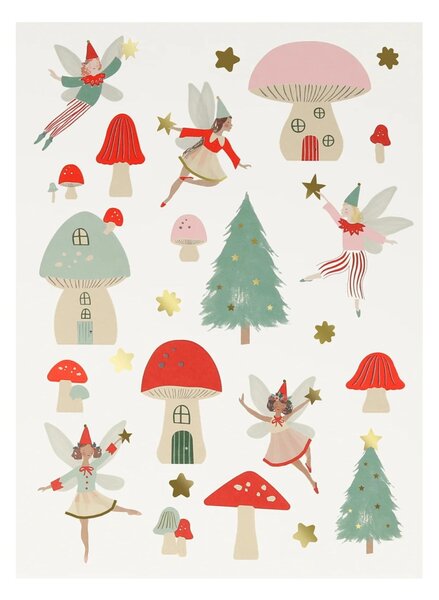Vianočné nálepky Christmas fairy – 10 hárkov