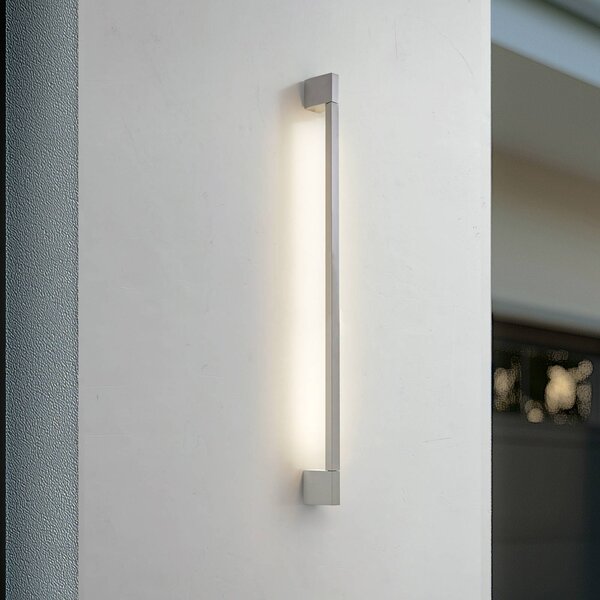 Lindby LED vonkajšie nástenné svietidlo Neano, 90 cm, kamennosivá, IP54, Hliník / sivá / zinok, Hliník, Moderný, Nástenné svietidlo