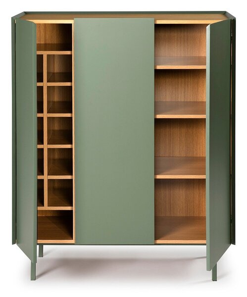 Zelená vysoká komoda v dekore duba 95x120 cm Arista – Teulat