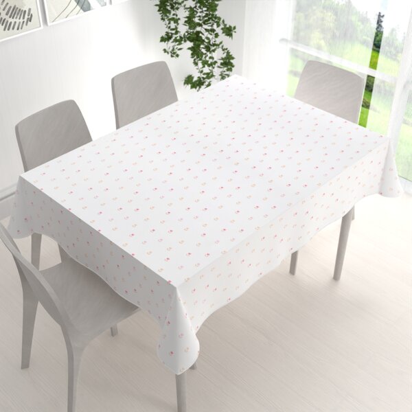 Biante Teflónový obdĺžnikový obrus TF-115 Farebné tulipániky na bielom 50x100 cm