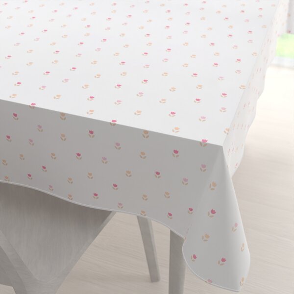 Biante Teflónový obdĺžnikový obrus TF-115 Farebné tulipániky na bielom 50x100 cm