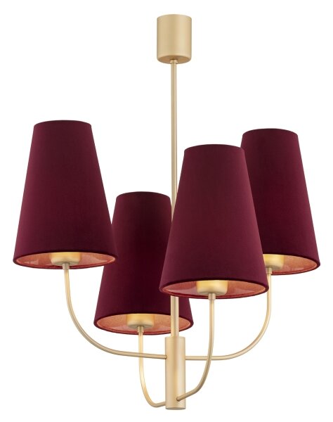Argon 1827 - Luster na tyči SAFIANO 4xE27/15W/230V vínová