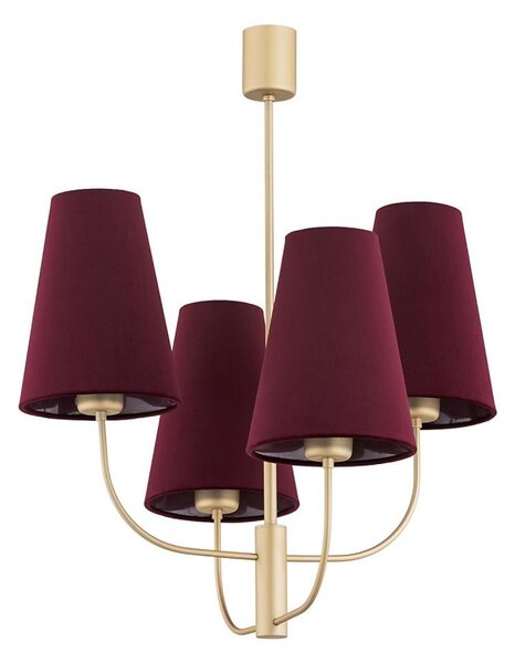 Argon 1827 - Luster na tyči SAFIANO 4xE27/15W/230V vínová