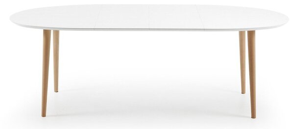 Biely rozkladací jedálenský stôl s bielou doskou 90x140 cm Oqui – Kave Home