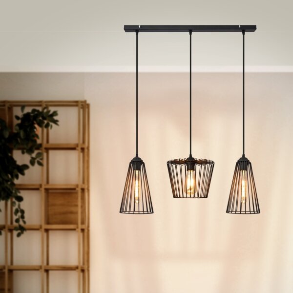 Luster na lanku TORRI 3xE27/15W/230V čierna