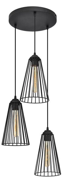 Luster na lanku TORRI 3xE27/15W/230V čierna