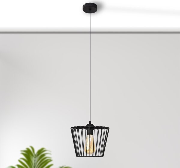Luster na lanku TORRI 1xE27/15W/230V pr. 23 cm čierna