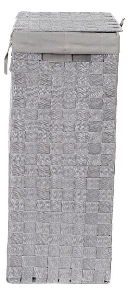 Sivý viskózny kôš na bielizeň s vekom Compactor Laundry Basket Linen, výška 60 cm