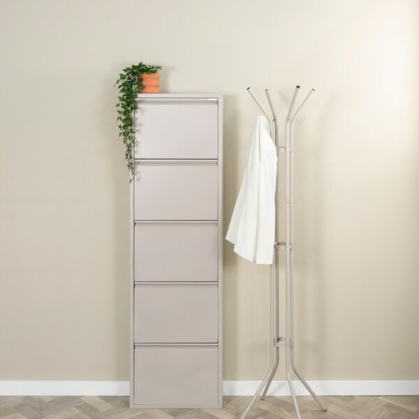 Taupe kovová výklopná skrinka na topánky 50x169x15 cm Billy – Spinder Design