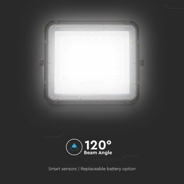 LED Vonkajší solárny reflektor LED/6W/3,2V IP65 4000K čierna + DO