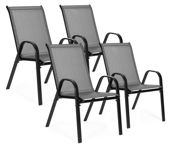 MultiGarden Sada záhradných stoličiek na balkón, terasu, 4 kusy - sivá MultiGarden