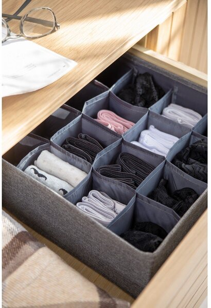 Sivý organizér do zásuvky s 16 priehradkami Bigso Box of Sweden Drawer