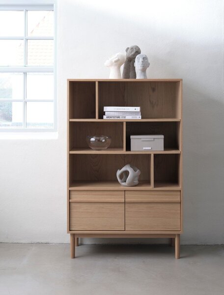 Knižnica v dekore duba v prírodnej farbe 140x90 cm Ponza – Unique Furniture