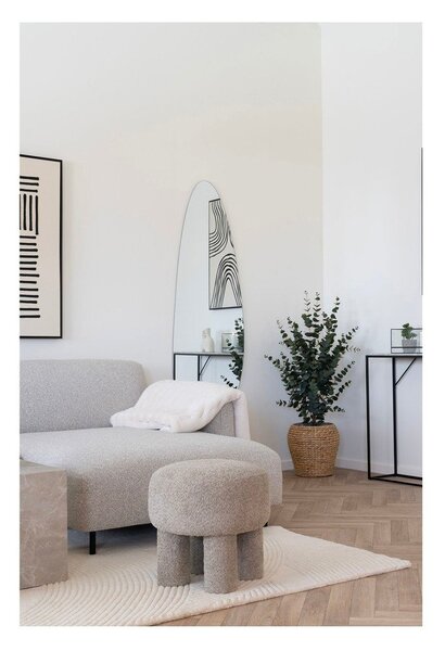 Svetlosivý taburet z textílie buklé Perth – House Nordic