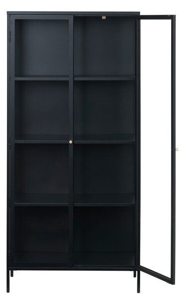 Čierna kovová vitrína 90x190 cm Carmel – Unique Furniture