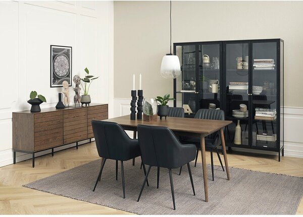 Čierna kovová vitrína 90x190 cm Carmel – Unique Furniture
