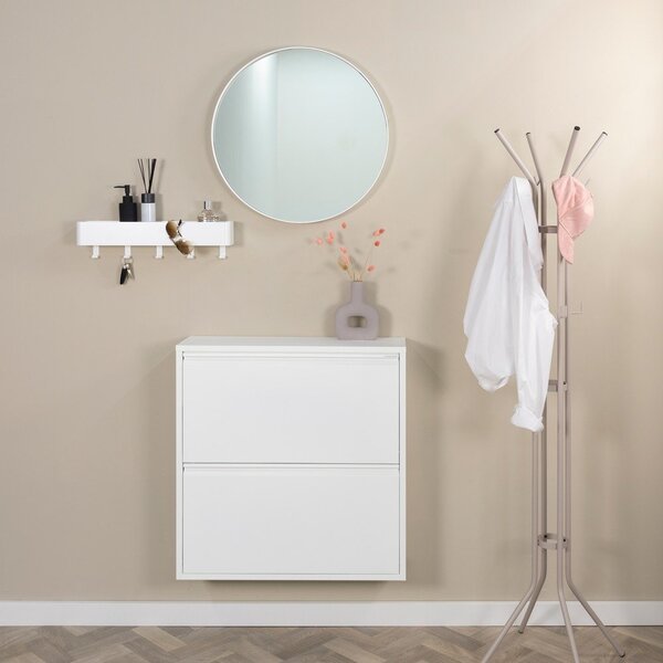 Biela kovová výklopná skrinka na topánky 75x77,5x22,5 cm Billy – Spinder Design