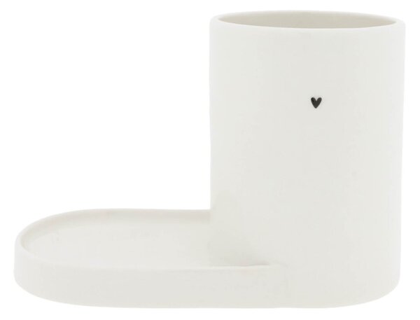 Keramický stojan do kúpeľne White Black Heart