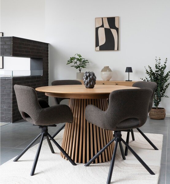 Okrúhly rozkladací jedálenský stôl s doskou v dubovom dekore ø 120 cm Osaka – House Nordic